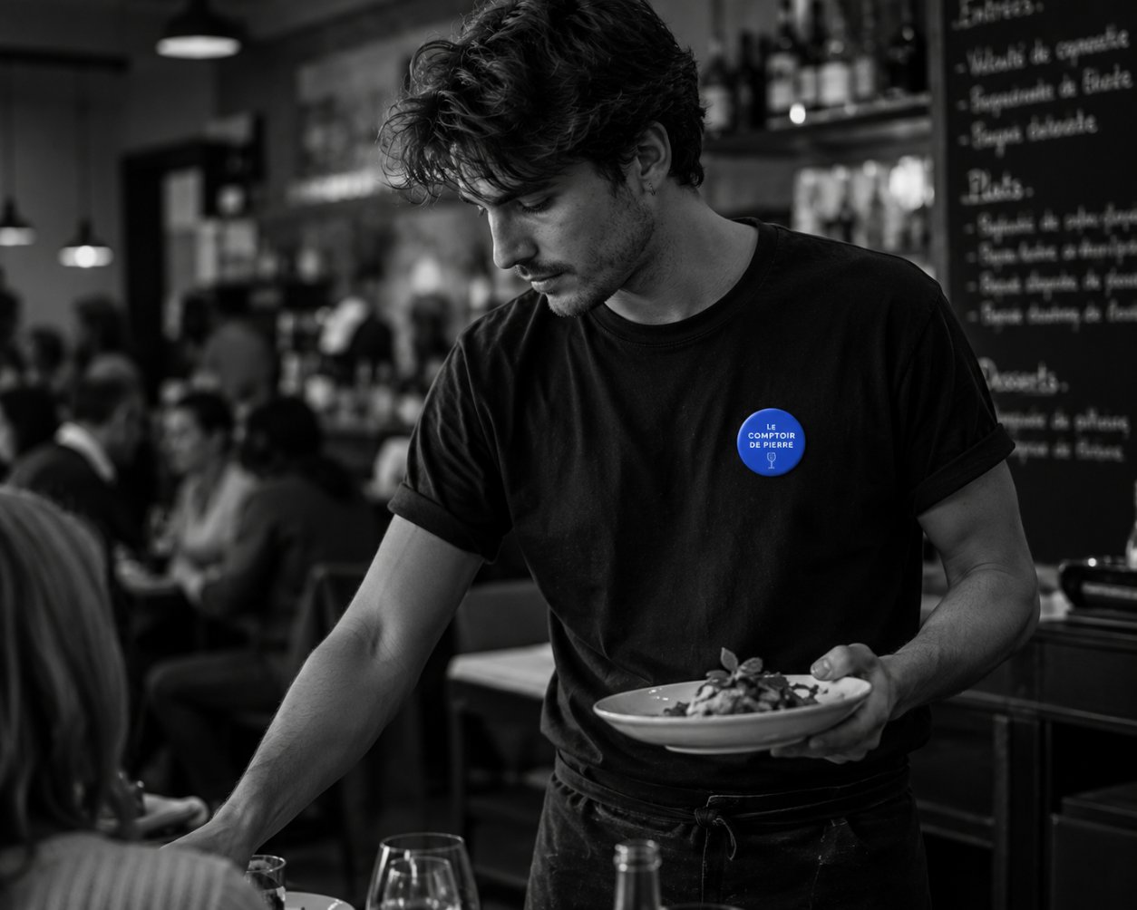 Le Badge Kitsu porté sur le t-shirt
